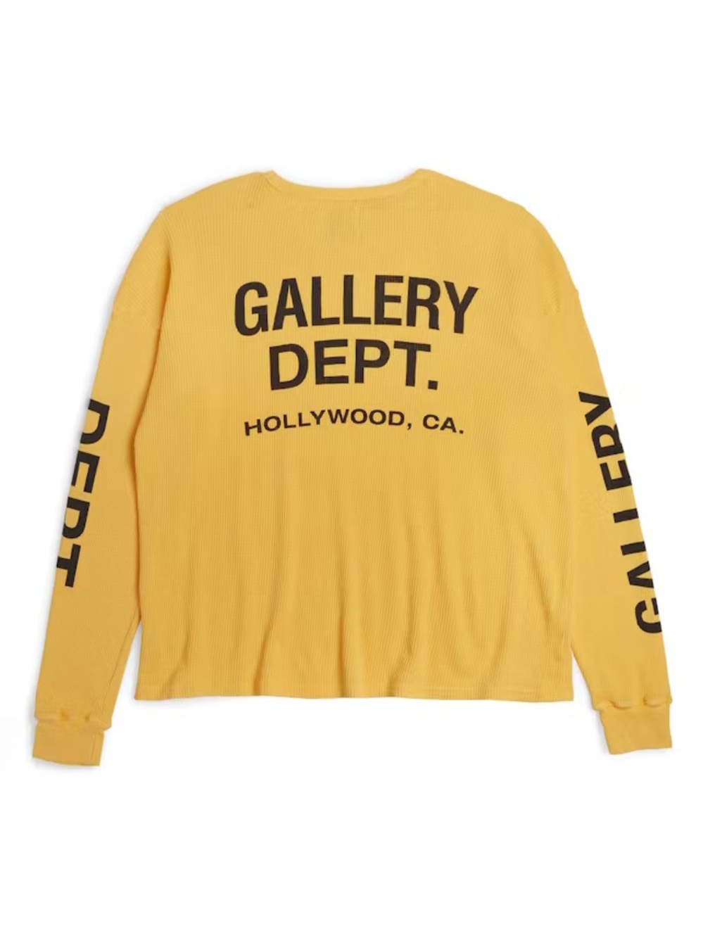 Gallery Dept. Yellow Thermal Graphic Long Sleeve Shirt